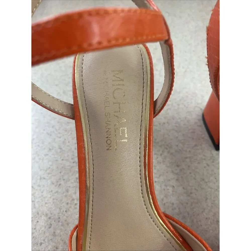 MICHAEL By Michael Shannon Orange Women’s Size 7 1/2 Strappy Heels 🔥🔥
